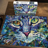 Cat de vitrail puzzles 1000 pièces